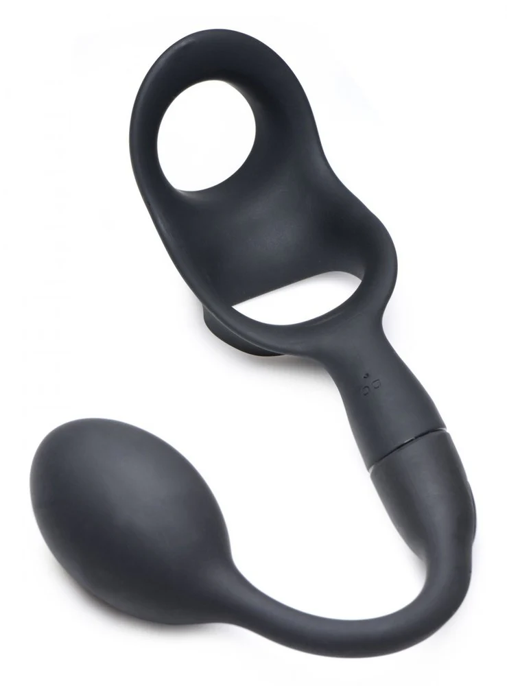 10X P-Bomb Silicone Cock and Ball Ring with Vibrating Anal Plug - Image 5