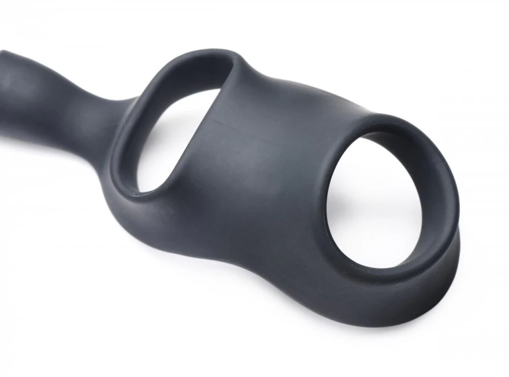 10X P-Bomb Silicone Cock and Ball Ring with Vibrating Anal Plug - Image 8