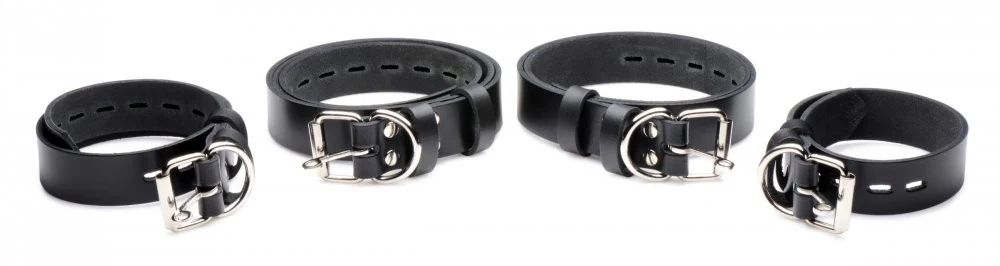 4 Pack Leather Locking Bondage Straps - Image 3