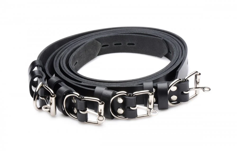 4 Pack Leather Locking Bondage Straps - Image 4