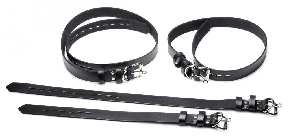 4 Pack Leather Locking Bondage Straps - Image 5