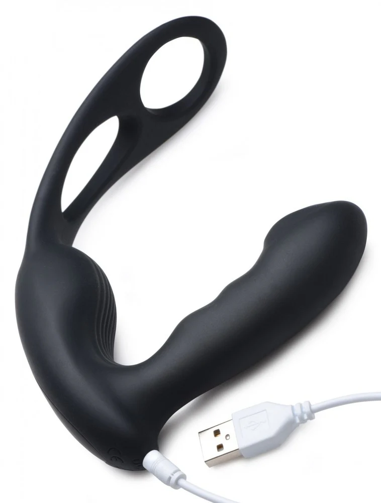7X P-Strap Milking and Vibrating Prostate Stimulator with Cock and Ball Harness - Image 5