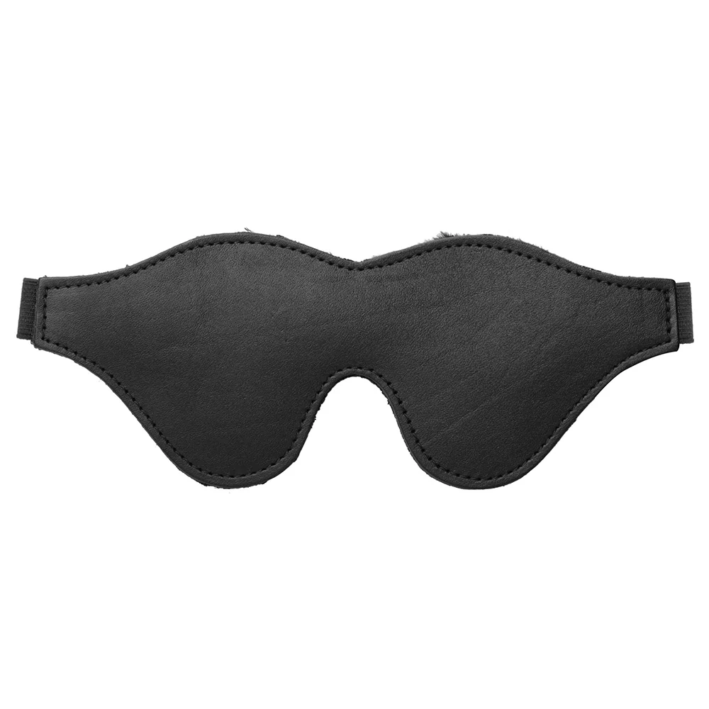 Strict Leather Black Fleece Lined Blindfold - Image 5