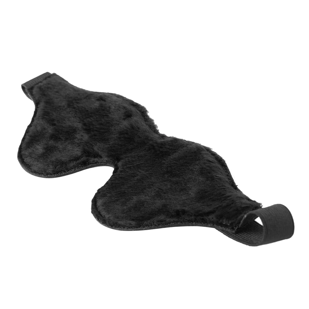 Strict Leather Black Fleece Lined Blindfold - Image 6