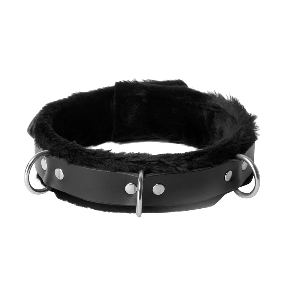 Strict Leather Fur Low Rise Locking Collar - Image 4