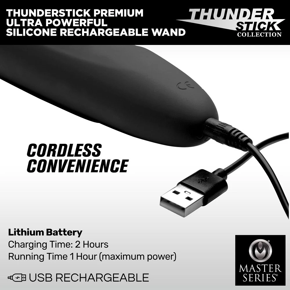 Thunderstick Premium Ultra Powerful Silicone Rechargeable Wand - Image 7